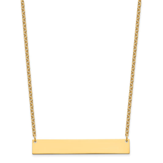 Sterling Silver/Gold-plated Large Blank Bar Necklace