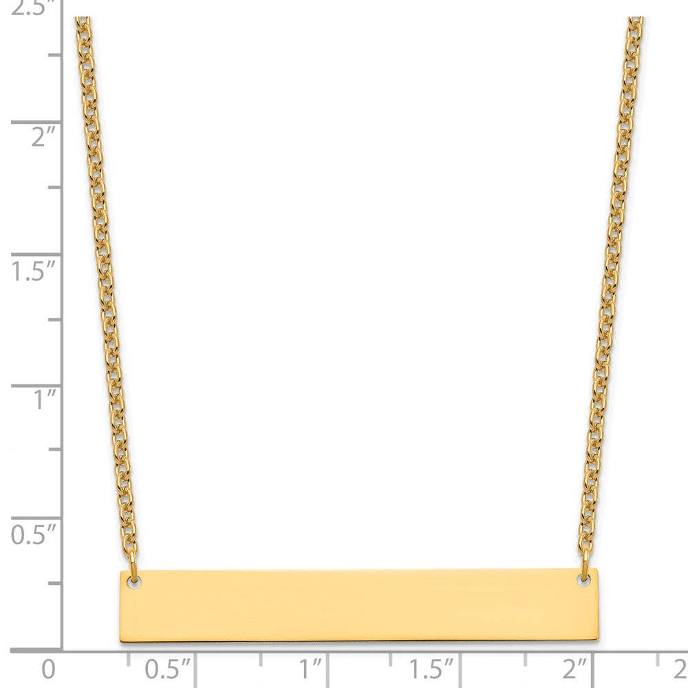 Sterling Silver/Gold-plated Large Blank Bar Necklace