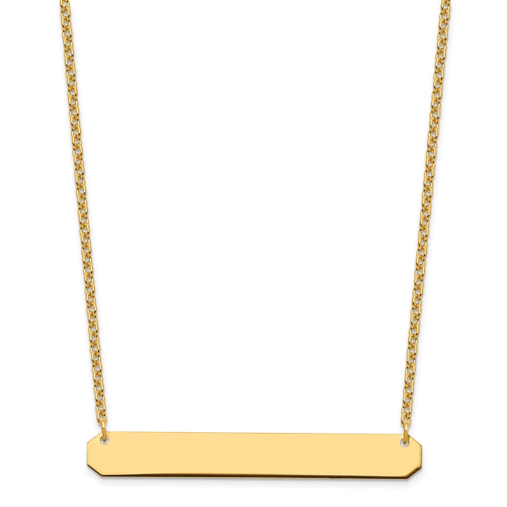 Sterling Silver/Gold-plated Large Blank Bar Necklace