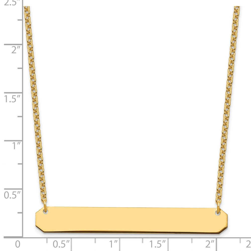 Sterling Silver/Gold-plated Large Blank Bar Necklace