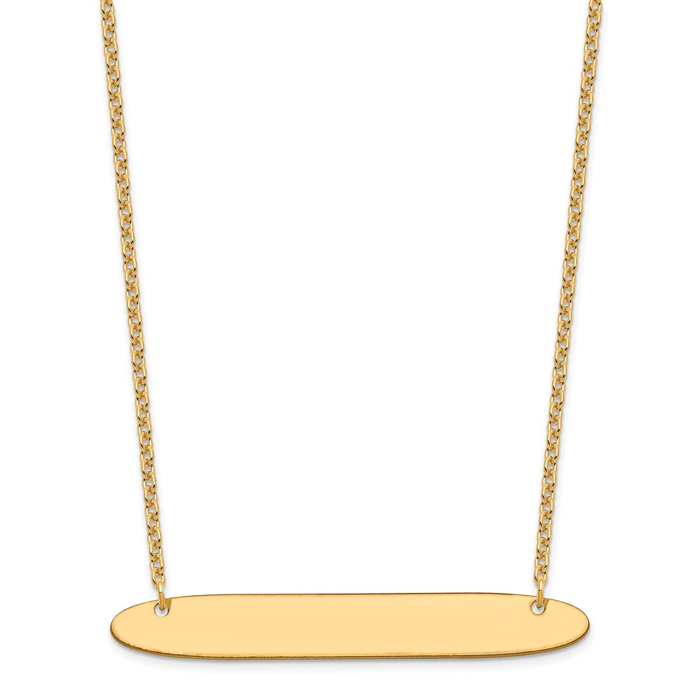 Sterling Silver/Gold-plated Large Oblong Blank Bar Necklace