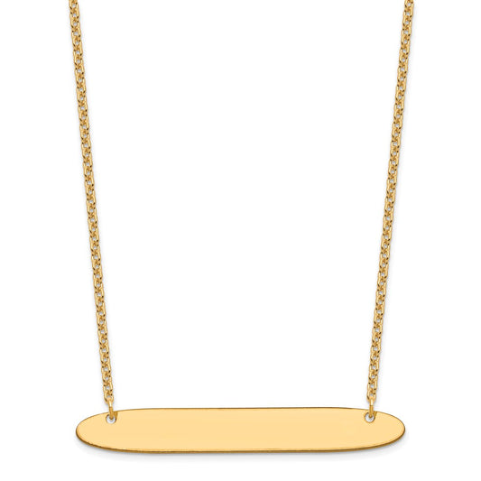 Sterling Silver/Gold-plated Large Oblong Blank Bar Necklace