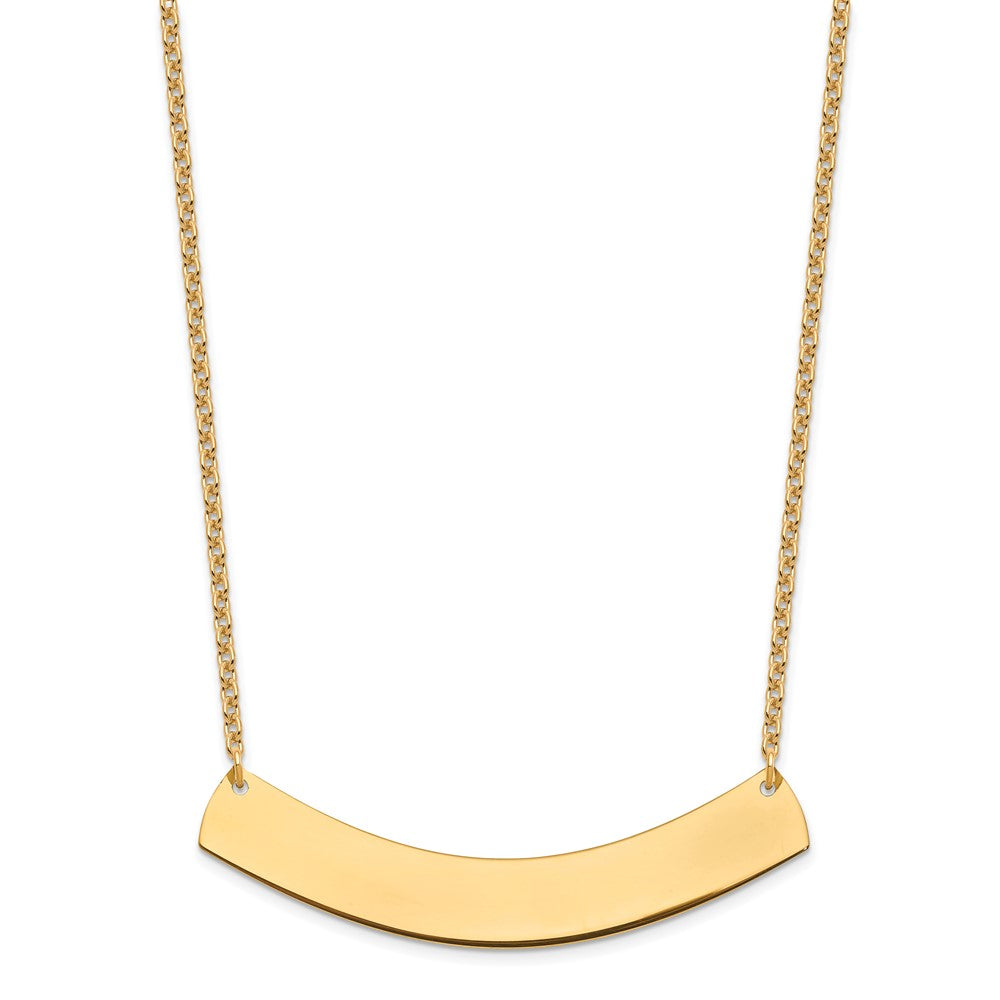 Sterling Silver/Gold-plated Large Curved Blank Bar Necklace