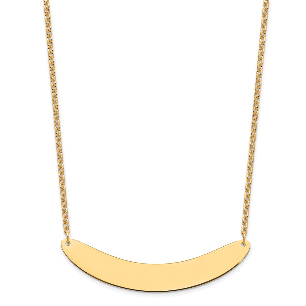 Sterling Silver/Gold-plated Large Curved Blank Bar Necklace