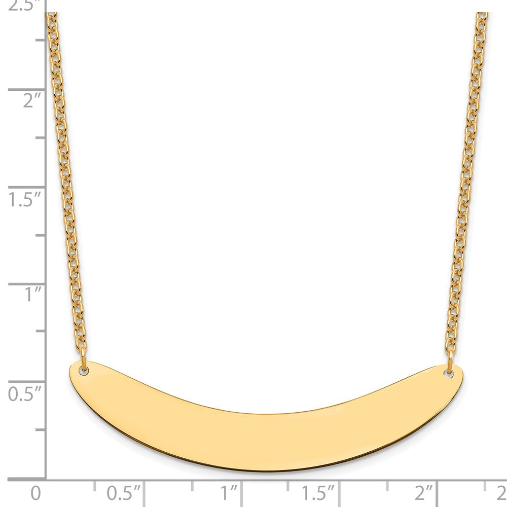 Sterling Silver/Gold-plated Large Curved Blank Bar Necklace