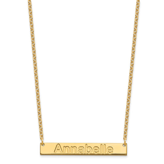 Sterling Silver/Gold-plated Medium ARIAL ROUNDED Bar Necklace