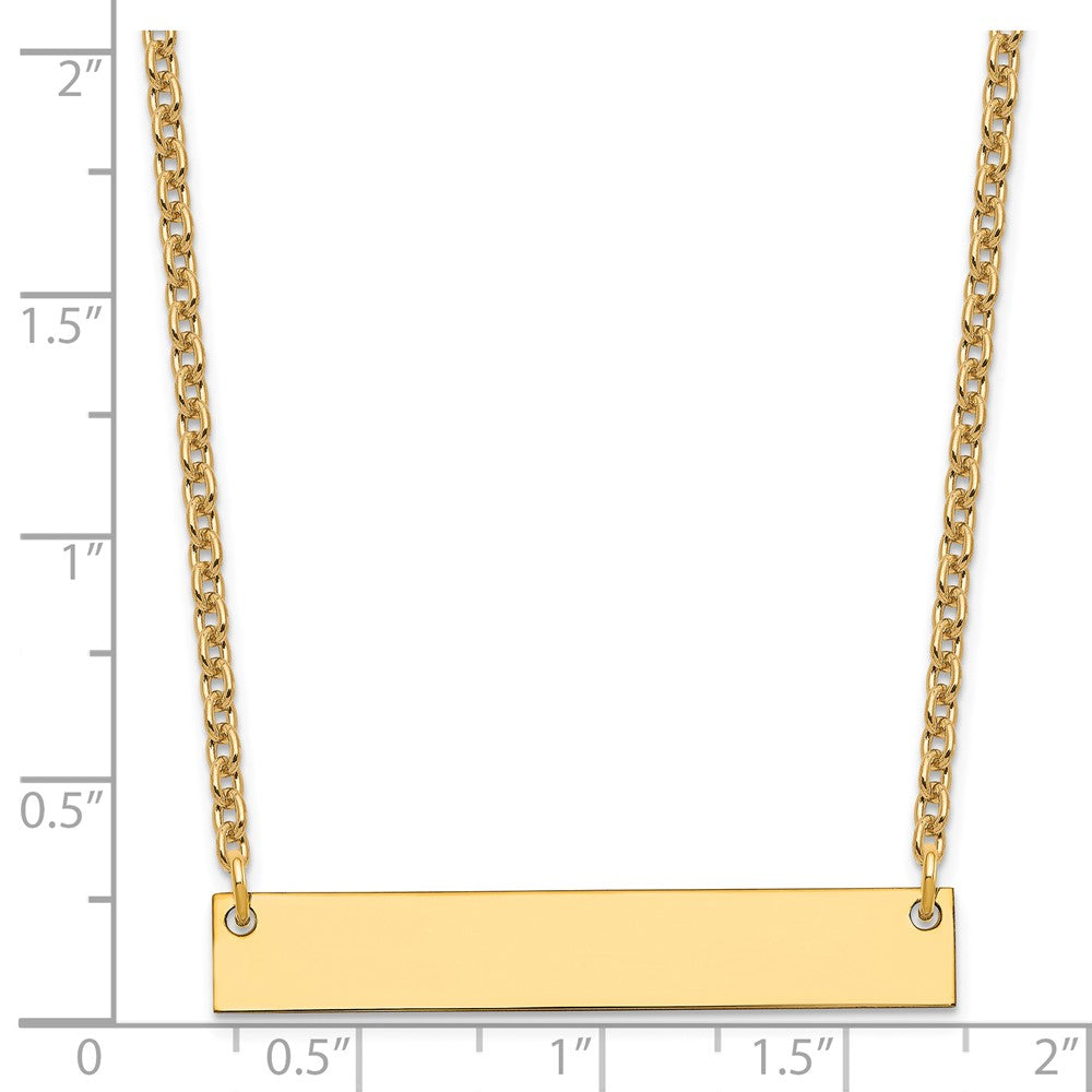 Sterling Silver/Gold-plated Medium Blank Bar Necklace