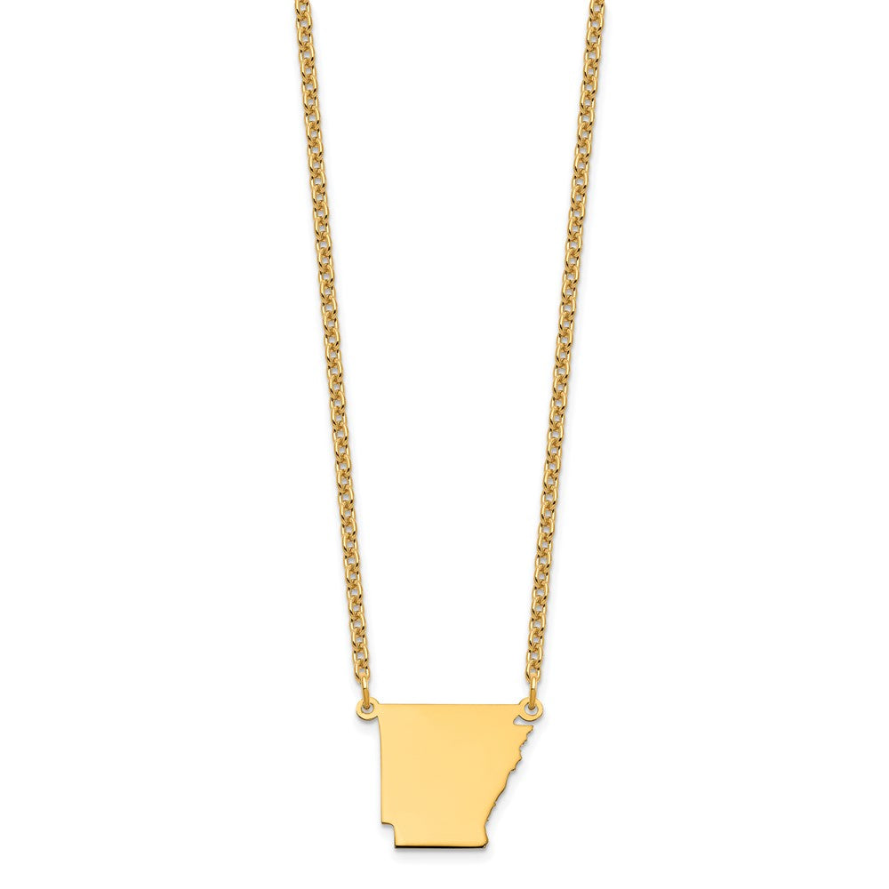 Sterling Silver/Gold-plated Arkansas State Necklace