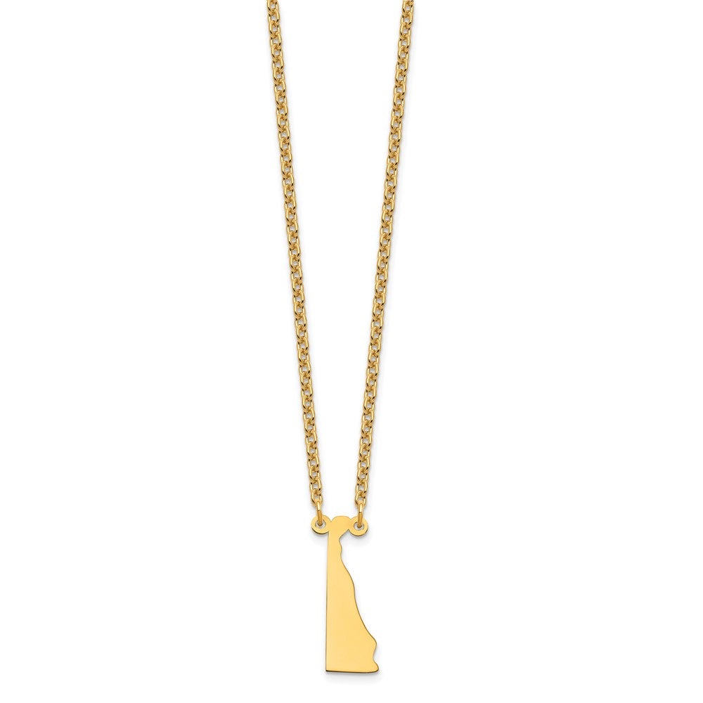 Sterling Silver/Gold-plated Delaware State Necklace