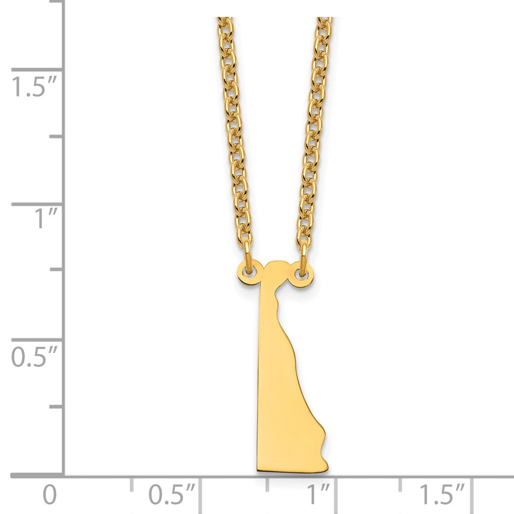 Sterling Silver/Gold-plated Delaware State Necklace