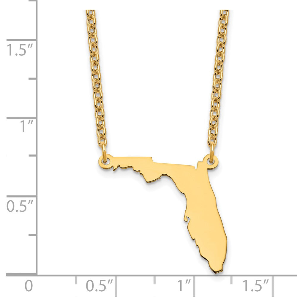 Sterling Silver/Gold-plated Florida State Necklace
