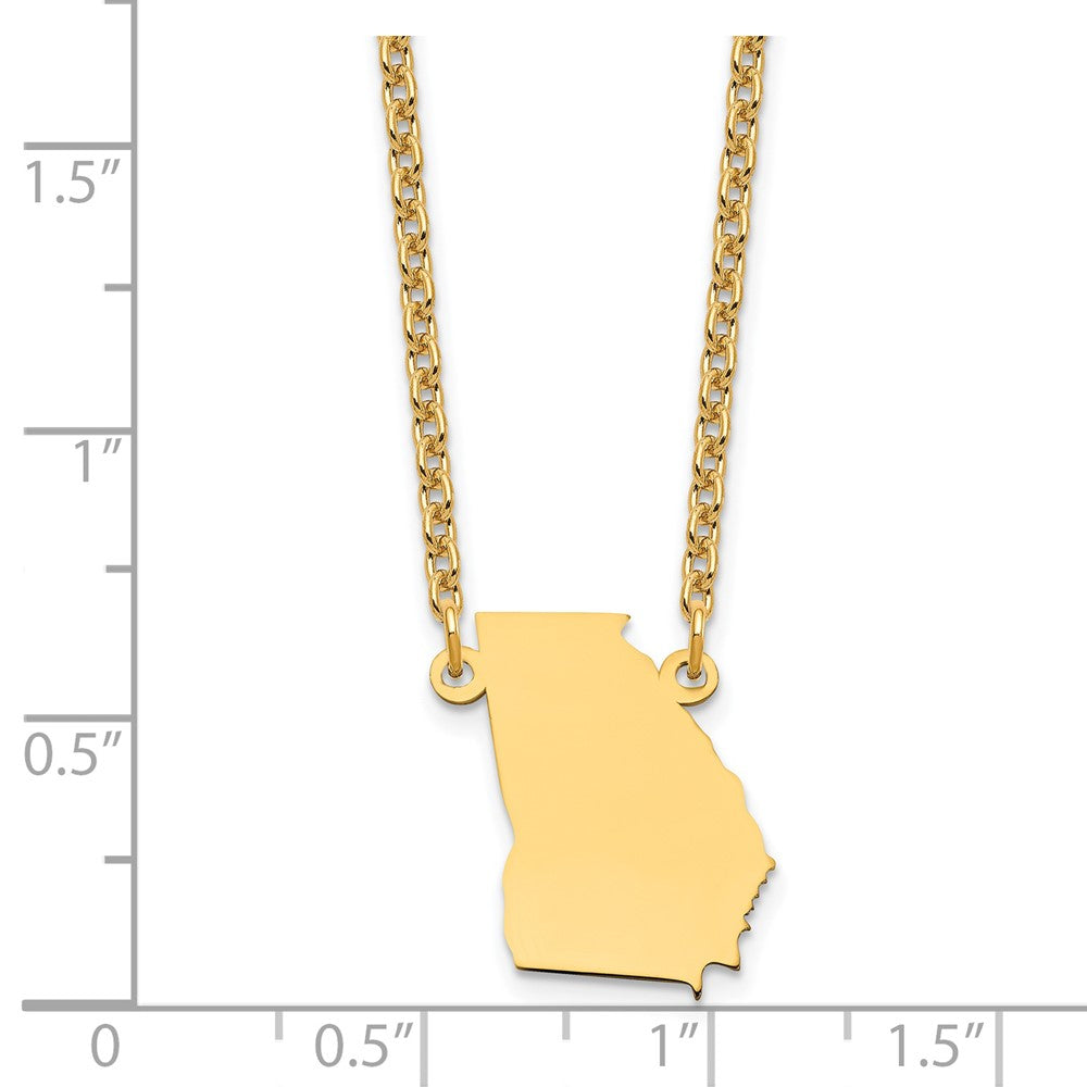 Sterling Silver/Gold-plated Georgia State Necklace