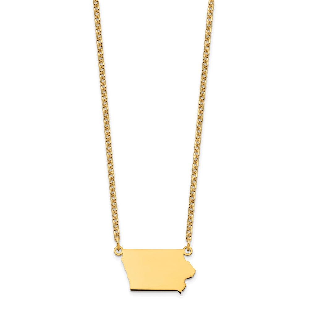 Sterling Silver/Gold-plated Iowa State Necklace