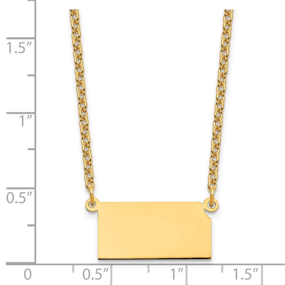 Sterling Silver/Gold-plated Kansas State Necklace