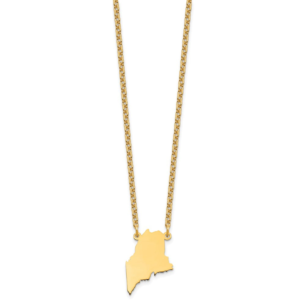 Sterling Silver/Gold-plated Maine State Necklace
