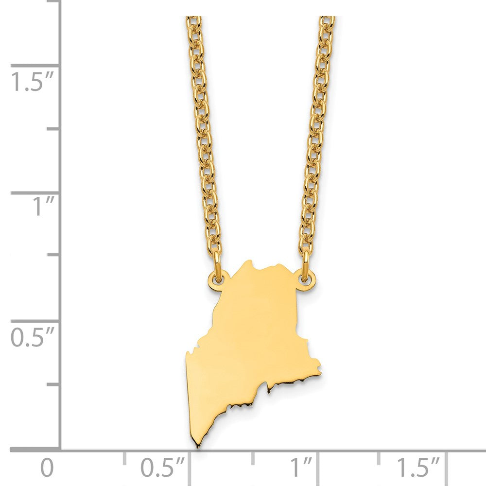 Sterling Silver/Gold-plated Maine State Necklace