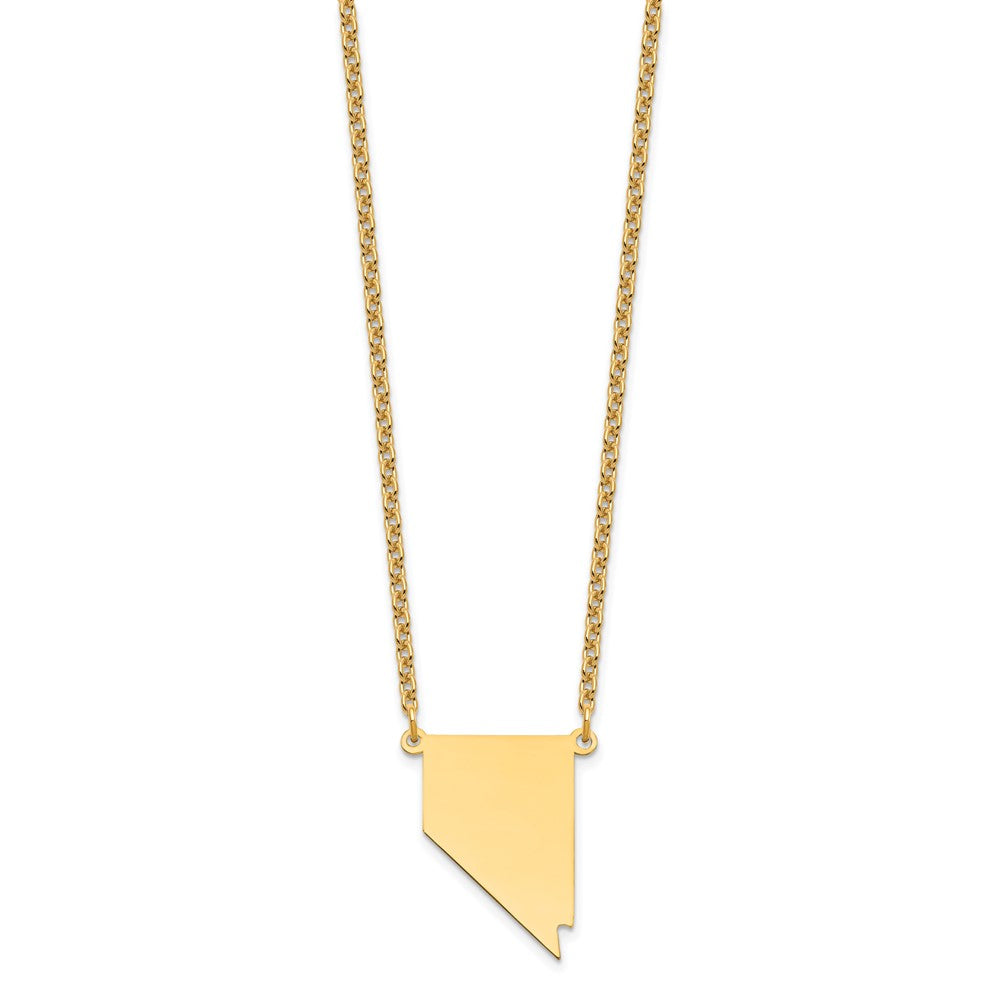 Sterling Silver/Gold-plated Nevada State Necklace
