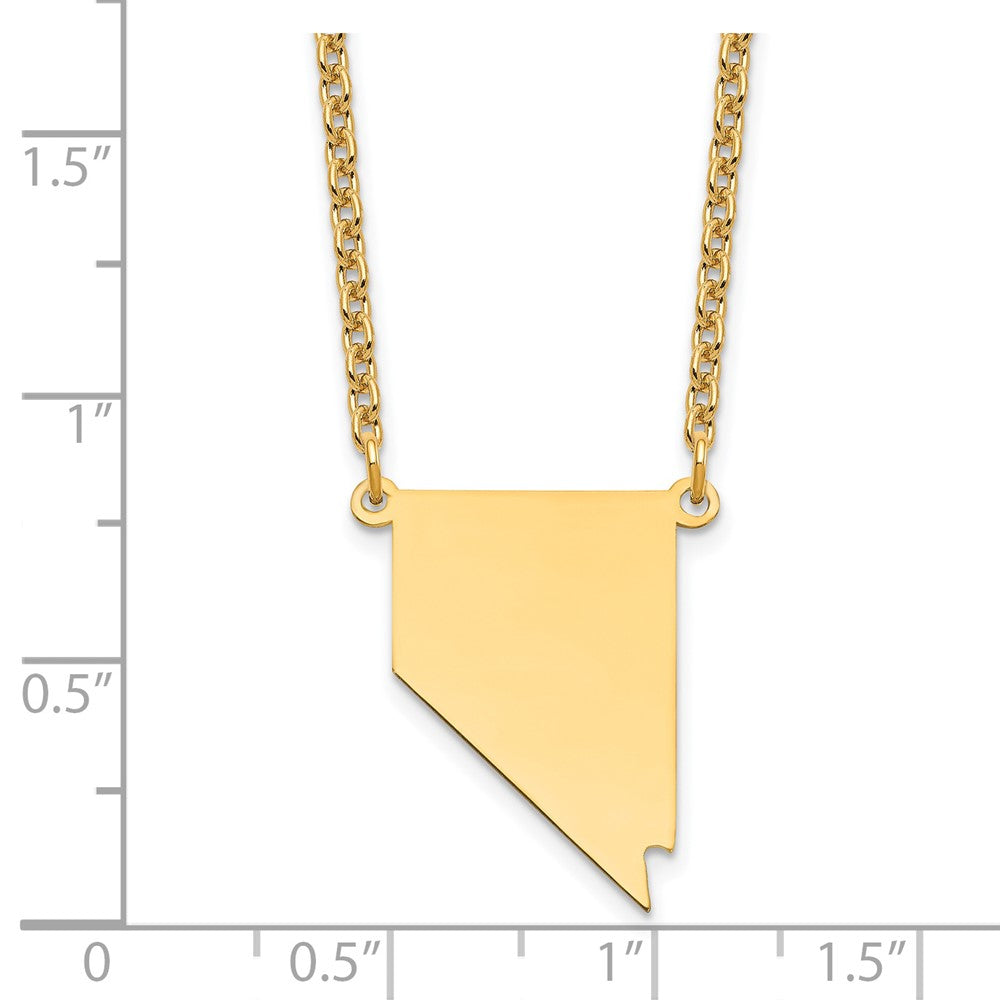 Sterling Silver/Gold-plated Nevada State Necklace