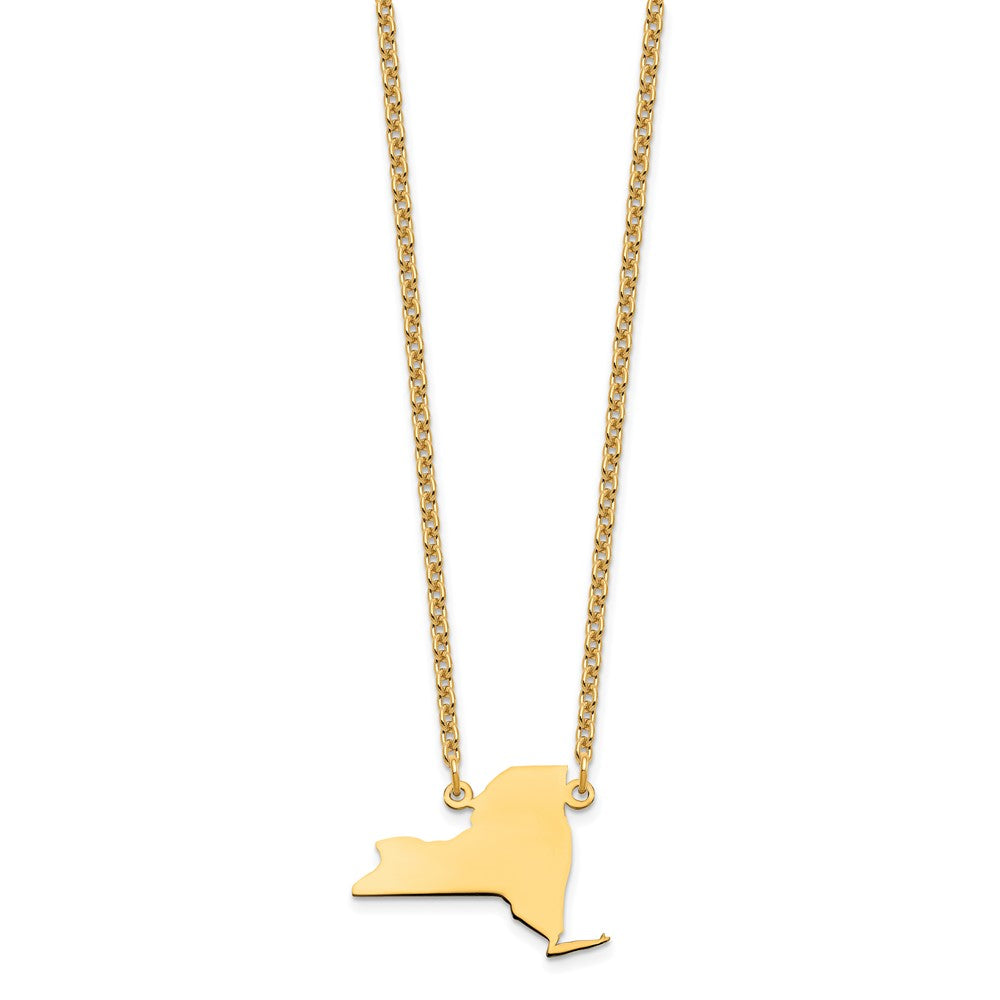 Sterling Silver/Gold-plated New York State Necklace