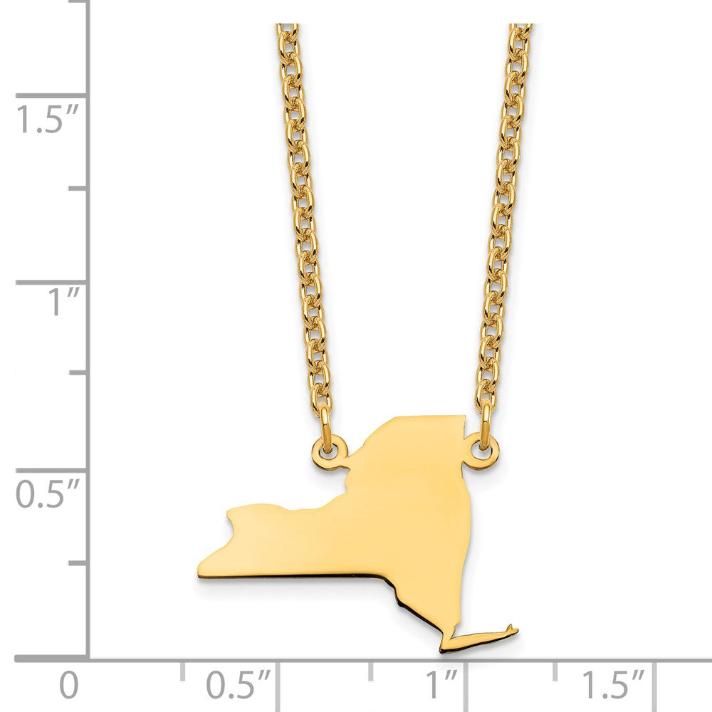 Sterling Silver/Gold-plated New York State Necklace