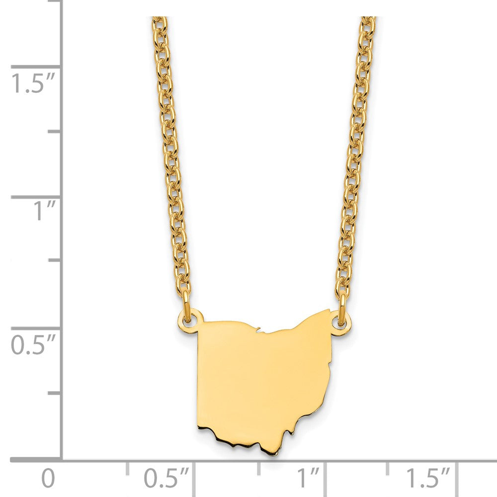 Sterling Silver/Gold-plated Ohio State Necklace