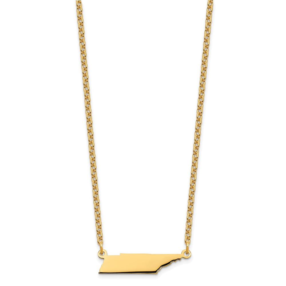 Sterling Silver/Gold-plated Tennessee State Necklace