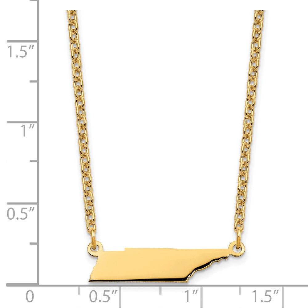 Sterling Silver/Gold-plated Tennessee State Necklace