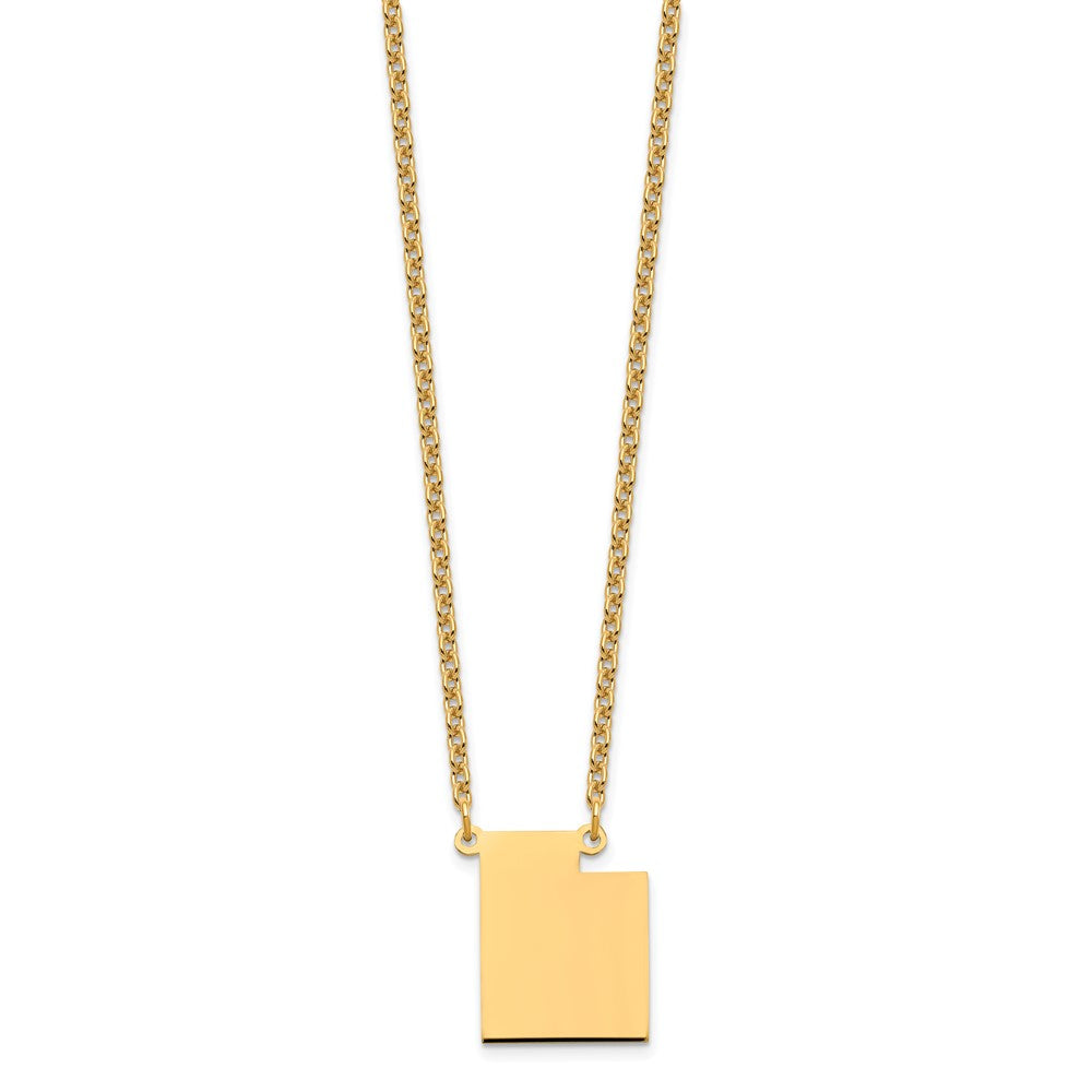 Sterling Silver/Gold-plated Utah State Necklace