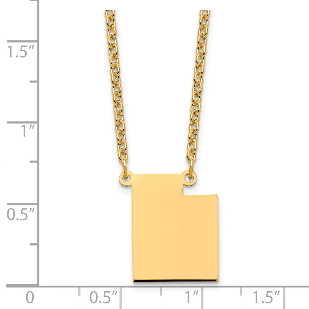 Sterling Silver/Gold-plated Utah State Necklace