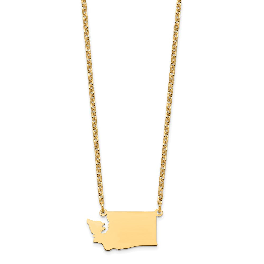 Sterling Silver/Gold-plated Washington State Necklace