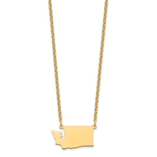 Sterling Silver/Gold-plated Washington State Necklace