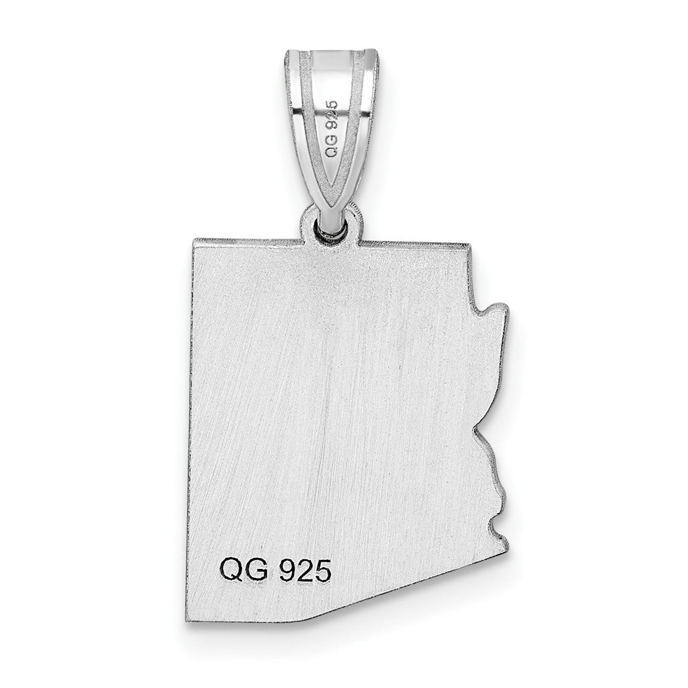 Sterling Silver/Rhodium-plated Arizona State Pendant