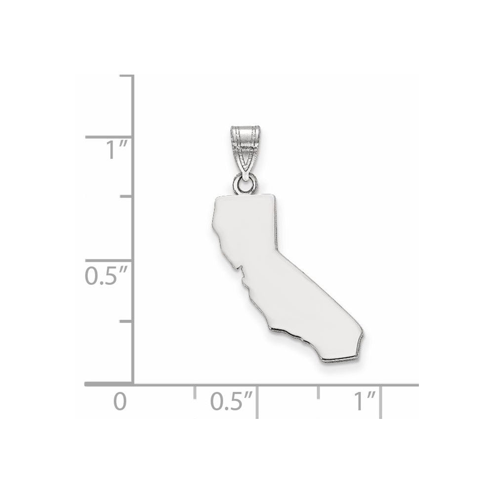 Sterling Silver/Rhodium-plated California State Pendant