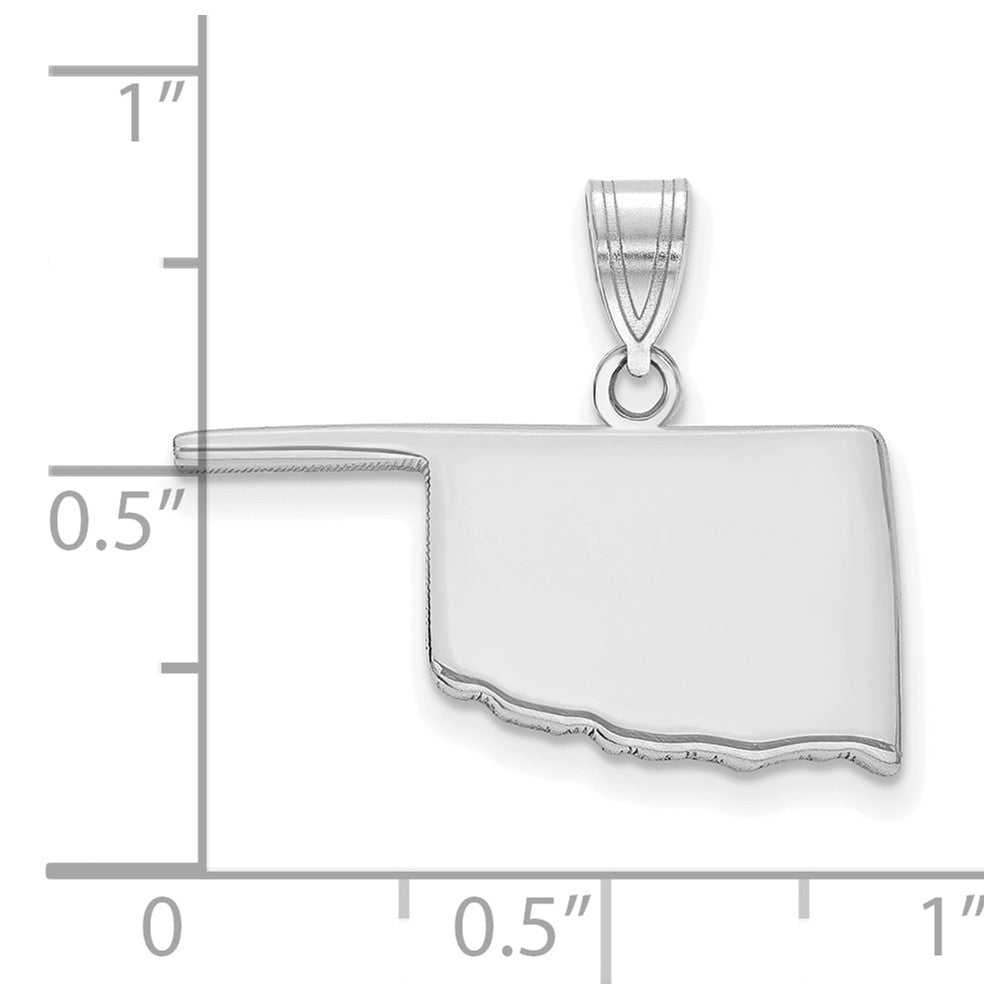 Sterling Silver/Rhodium-plated Oklahoma State Pendant