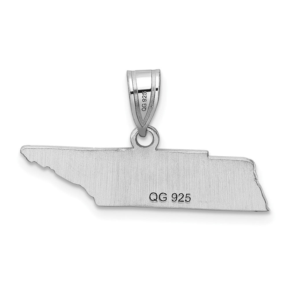 Sterling Silver/Rhodium-plated Tennessee State Pendant