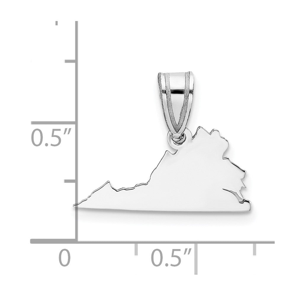 Sterling Silver/Rhodium-plated Virginia State Pendant