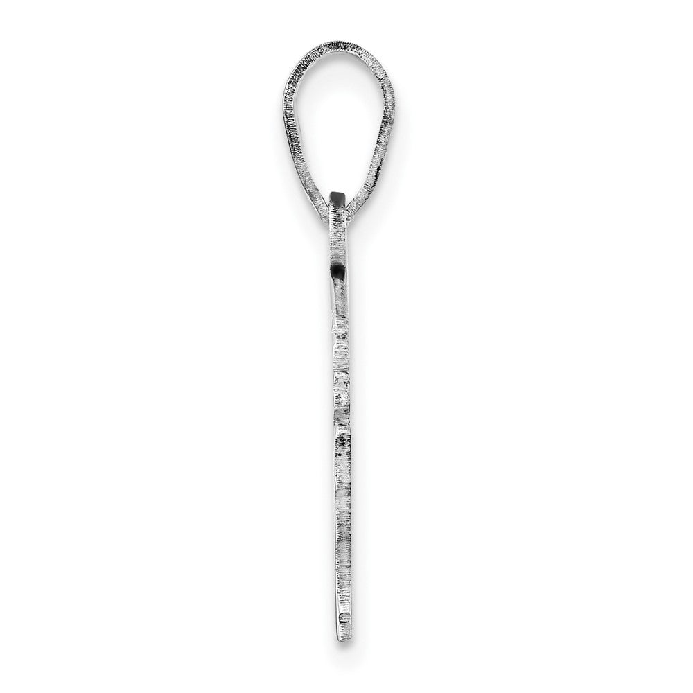 Sterling Silver/Rhodium-plated Wisconsin State Pendant