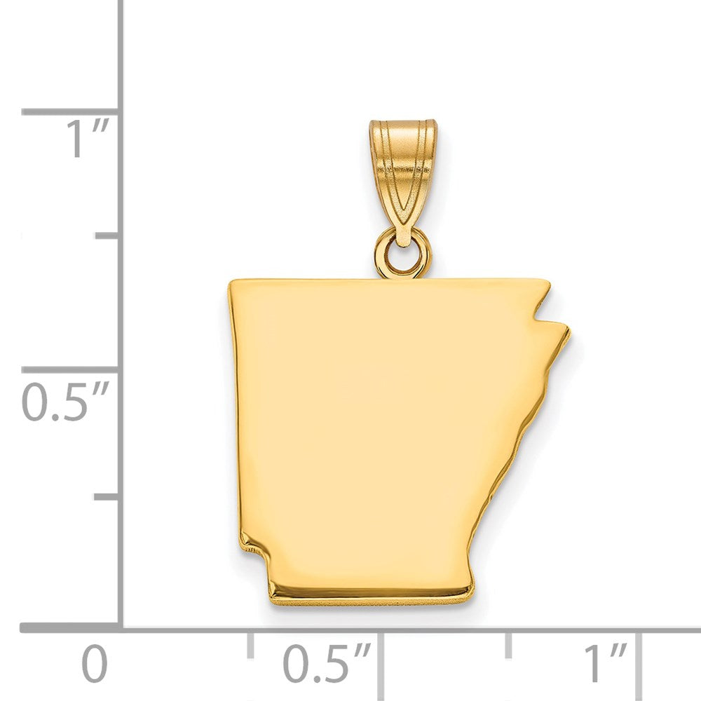 Sterling Silver/Gold-plated Arkansas State Pendant