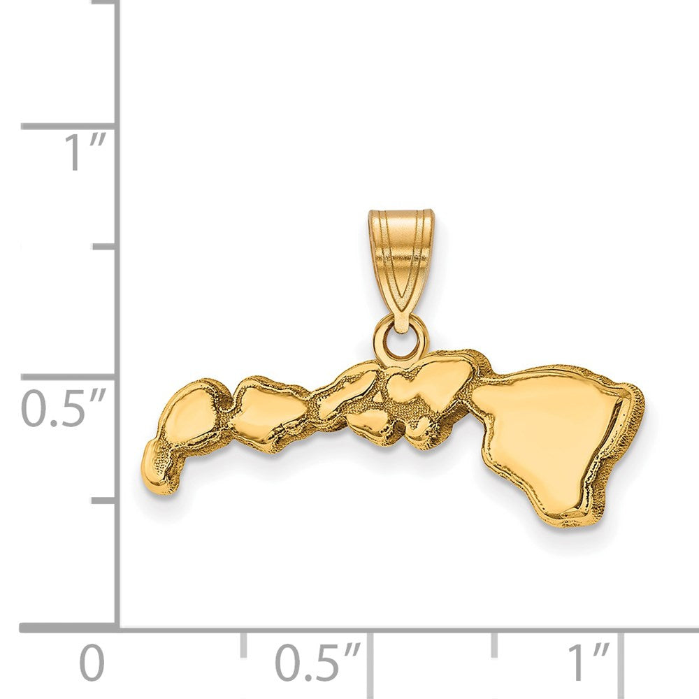 Sterling Silver/Gold-plated Hawaii State Pendant