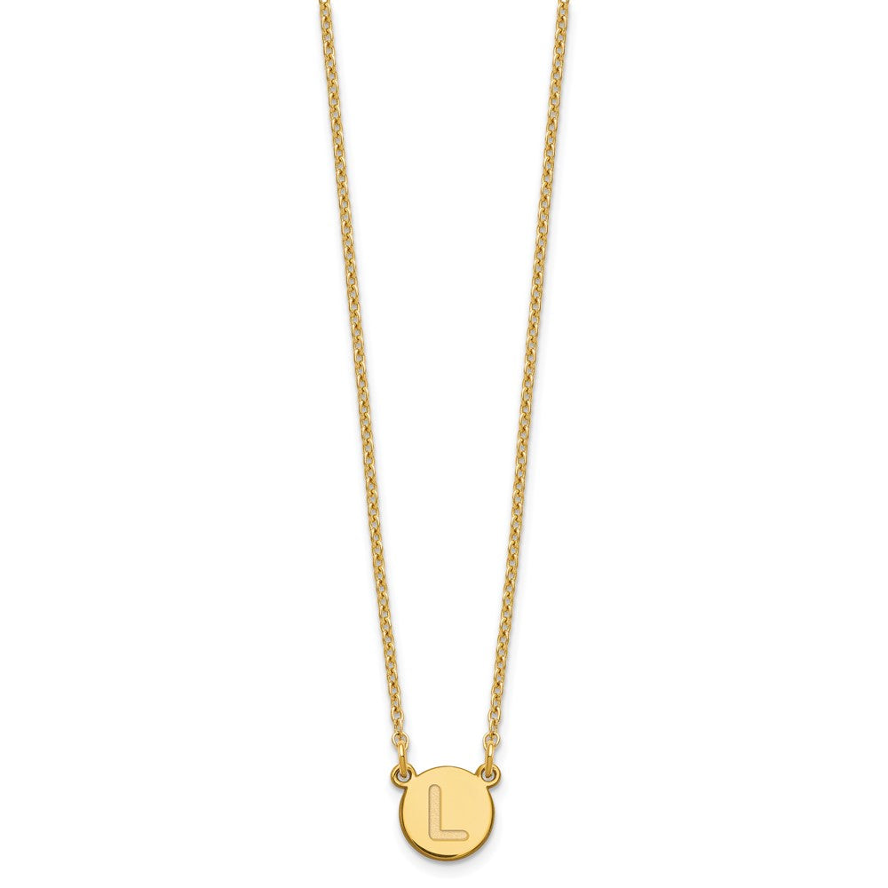 Sterling Silver Gold-plated Tiny Circle Block Letter S Initial Necklace