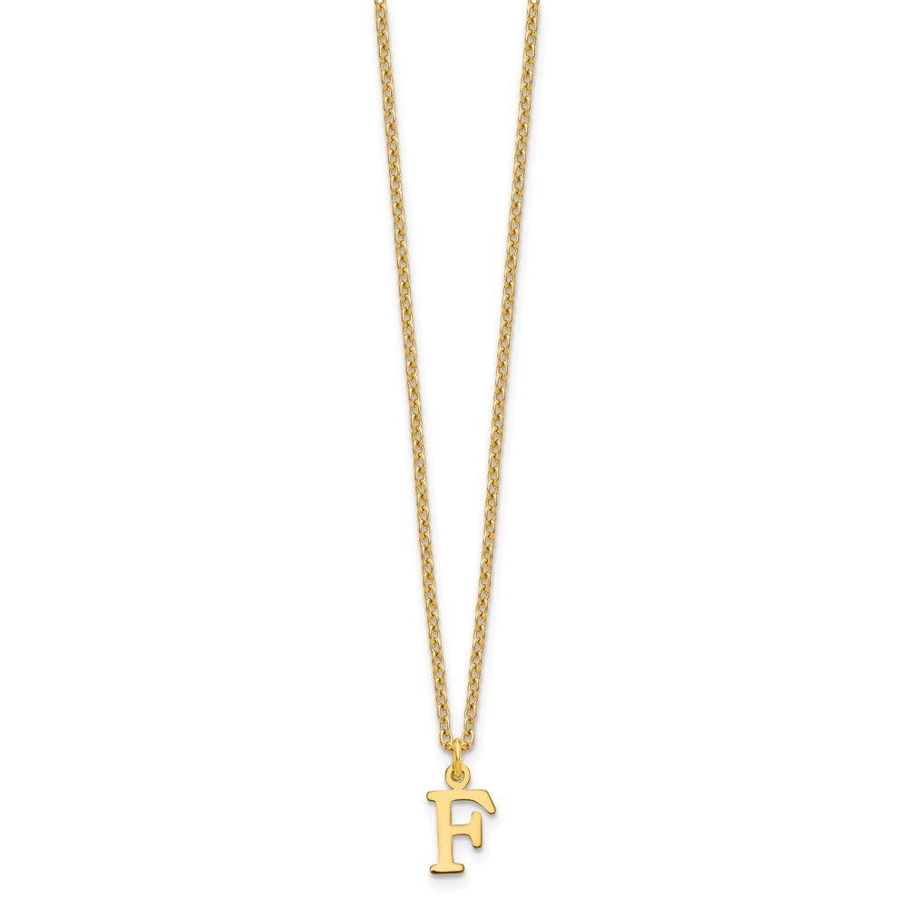 Sterling Silver Gold-plated Cutout Letter F Initial Necklace