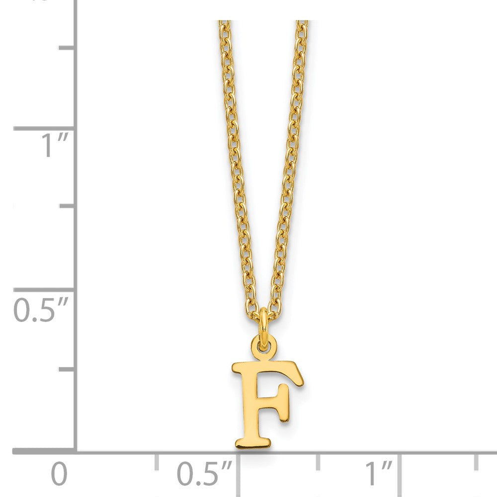 Sterling Silver Gold-plated Cutout Letter F Initial Necklace