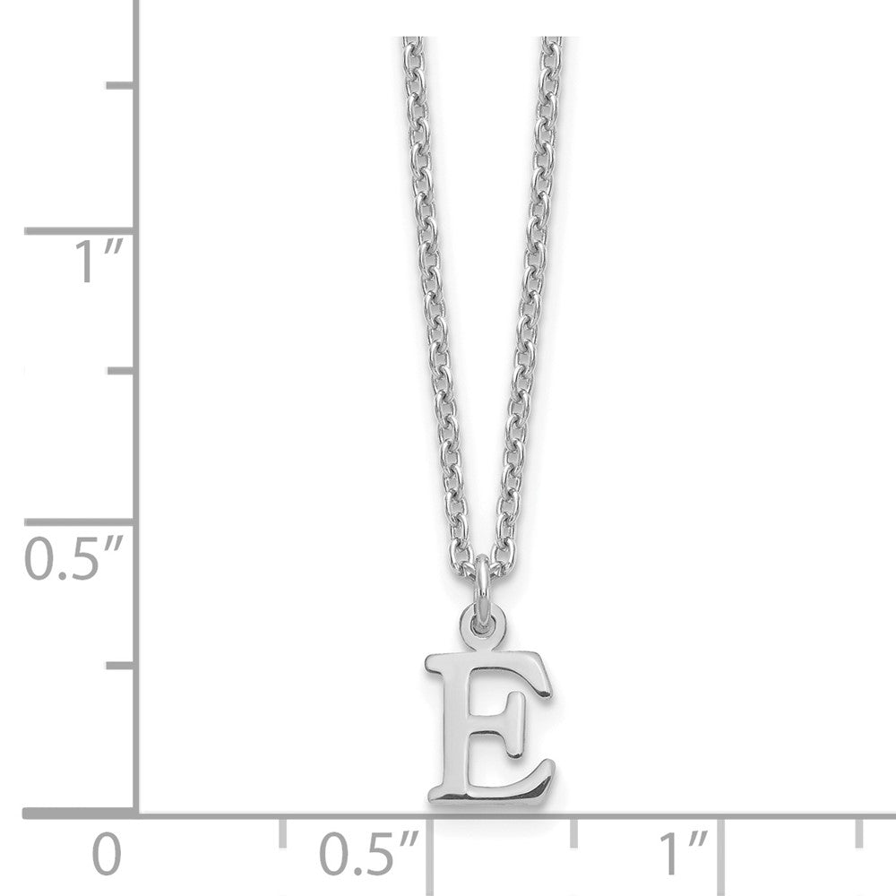 Sterling Silver Rhodium-plated Cutout Letter E Initial Necklace