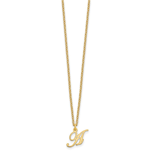 Sterling Silver Gold-plated Letter A Initial Necklace