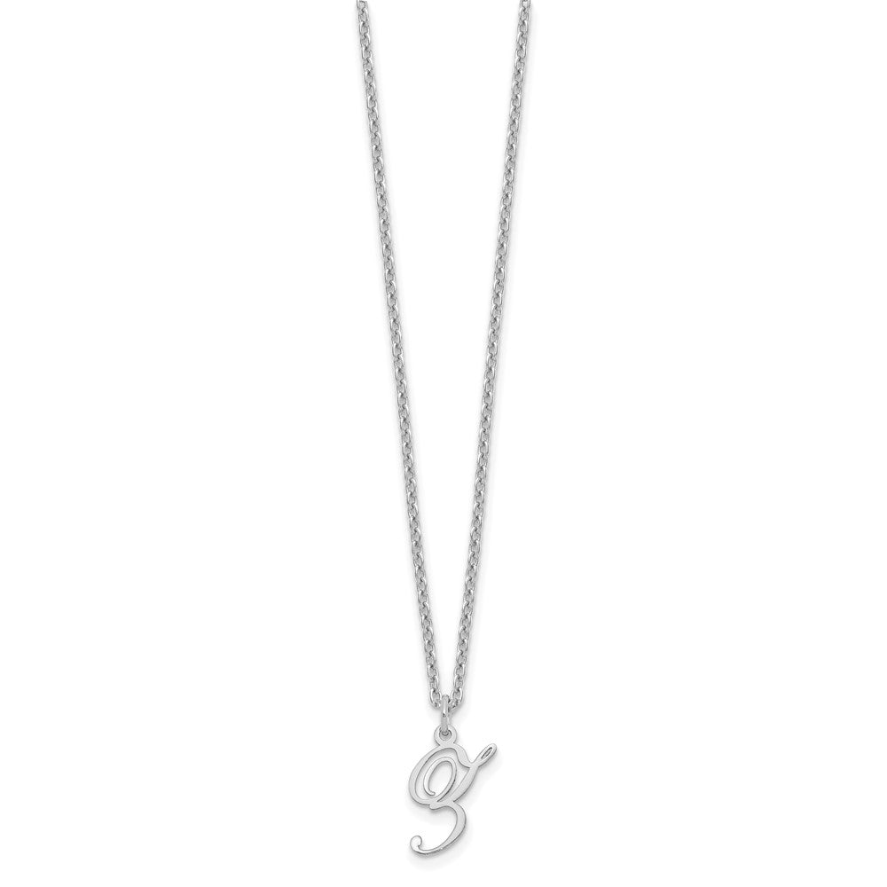 Sterling Silver Rhodium-plated Letter Z Initial Necklace