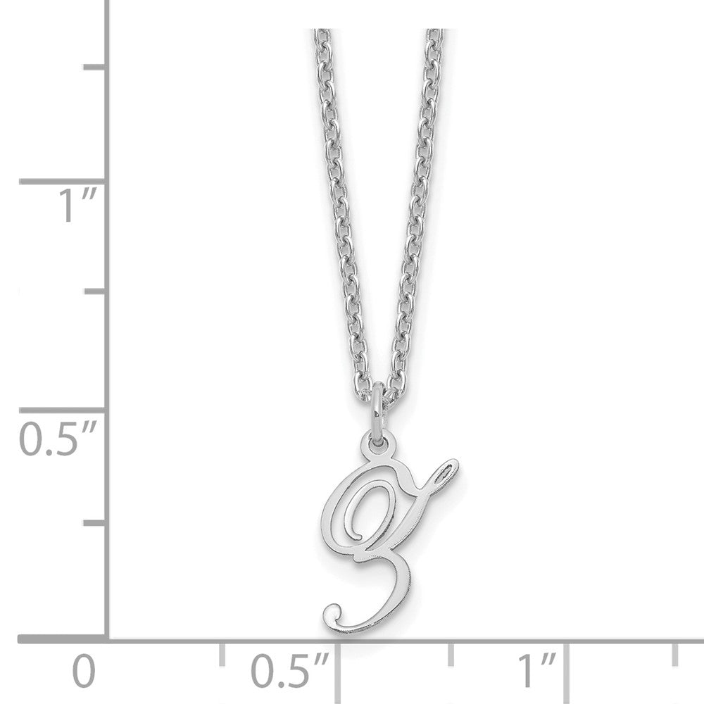 Sterling Silver Rhodium-plated Letter Z Initial Necklace