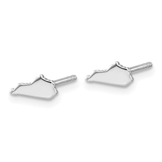 Sterling Silver/Rhodium-plated Kentucky State Earrings