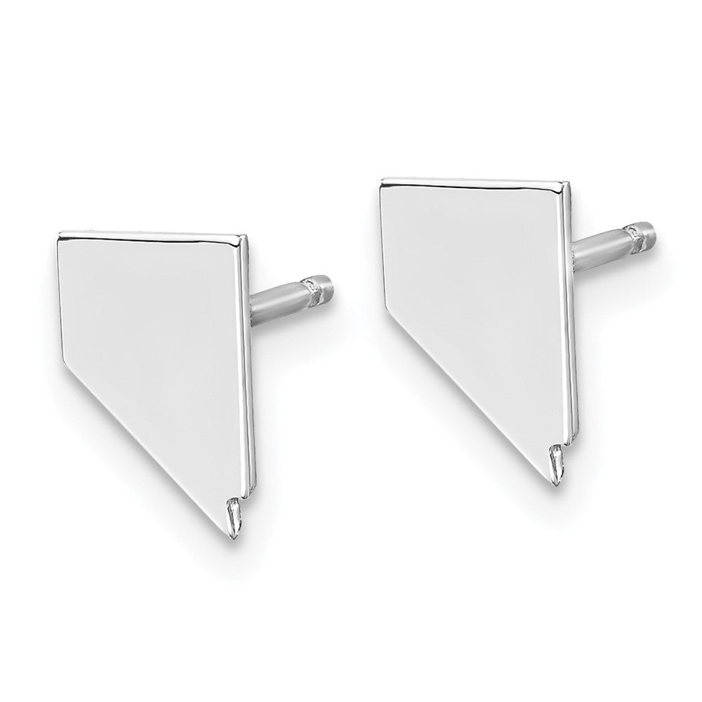 Sterling Silver/Rhodium-plated Nevada State Earrings
