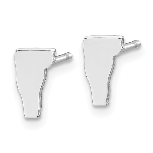 Sterling Silver/Rhodium-plated Vermont State Earrings