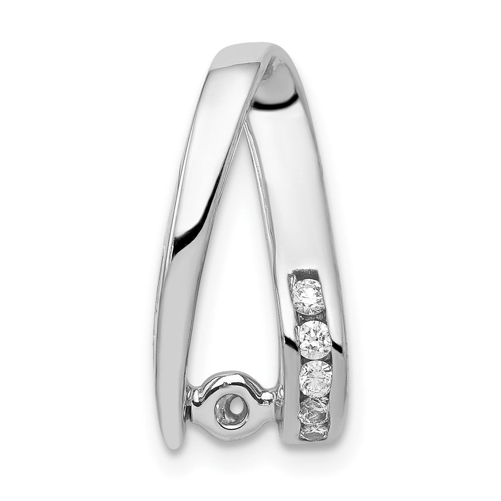 14k White Gold 5/8 carat Lab Grown Diamond VS/SI+ G+ Round Complete Chain Slide Pendant